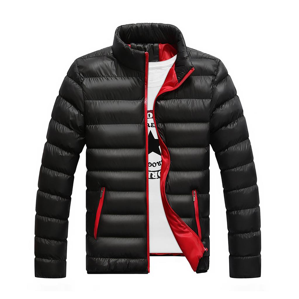 Мужская осенне-зимняя теплая пуховая куртка на молнии, компактное легкое пальто