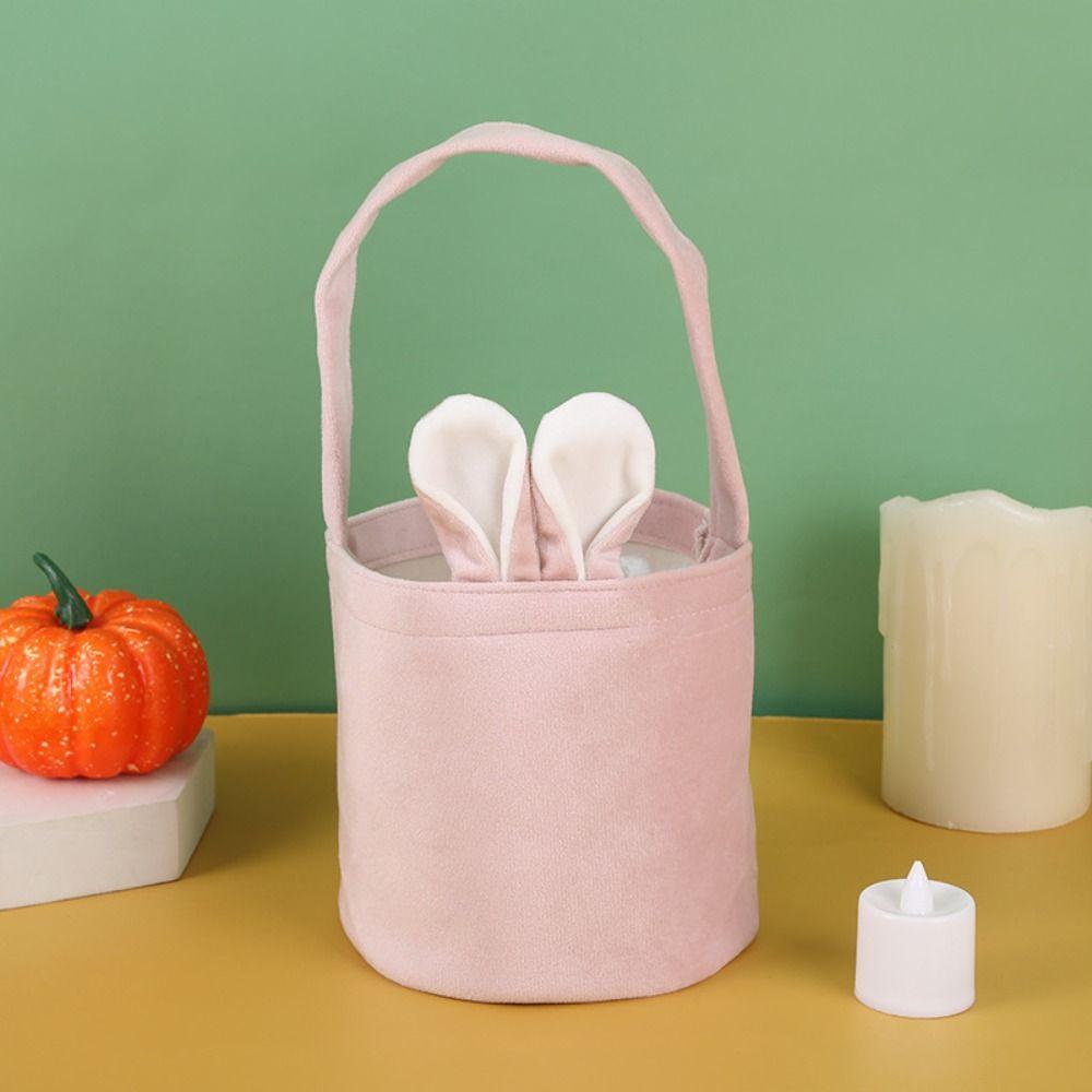 Easter Storage Basket Colorful Easter Egg Handbag New Bunny Ears Candy Handbag Gift Giving
