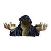 Halloween Grim Reaper Candle Holder Gothic Grim Reaper Statue Resin Candlestick Desktop Decoration for Halloween Home Decor