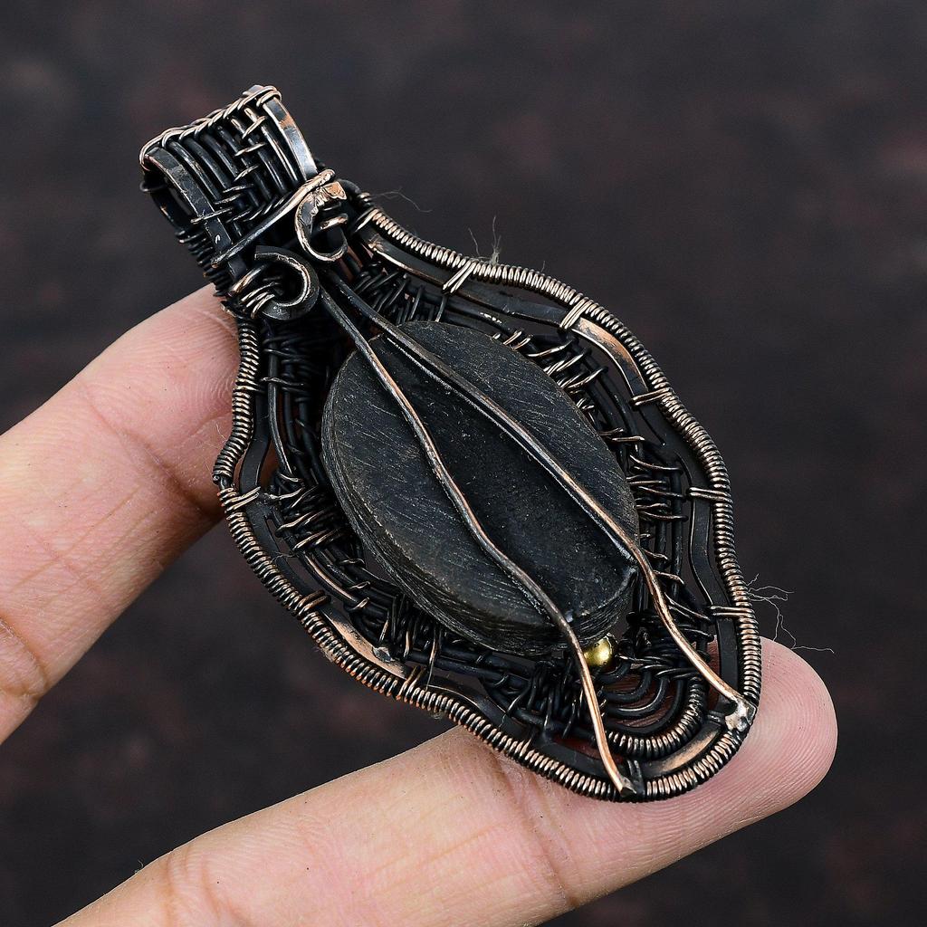 Подвеска из ракушки морского ушка Медная проволока Кулон ручной работы Подвеска из ракушки морского ушка Ювелирные изделия Подвеска из драгоценного камня Изысканные медные украшения Подарок для мамы