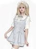 Snowflake Time: Japanese Lolita Stand-Collar Dress Set with Bib & Bow Tie