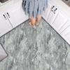 Grey Black Marble PU Floor Tile Peel and Stick Vinyl Flooring Stickers Waterproof Stick On Flooring for Bathroom Kitchen Bedroom Thickness 0.93mm