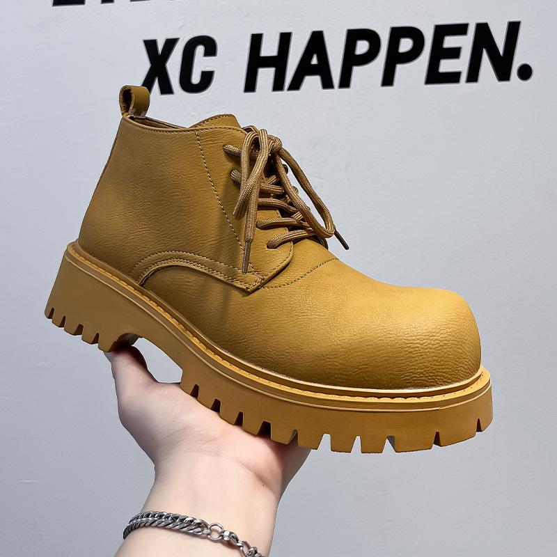 Ботинки Martin мужские британские осенне-зимние на платформе с увеличенным голенищем, мужские деловые повседневные кожаные туфли 18922-A