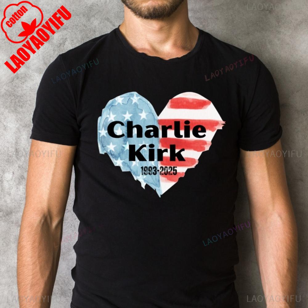 Charlie Kirk Shirt 1993-2025 Love America High Quality Cotton Tops Unisex Women Men T Shirt