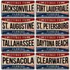 Artisian USA License Plate US Tin Sign Greetings From Landmark City State Metal Plaque Wall Decor Garage Bar Pub Club Hotel Cafe