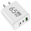 Быстрое зарядное устройство GaN 65 Вт USB C PD, настенный адаптер для 16 Samsung Galaxy S24, Quick Charge 3.0, многопортовое, для путешествий