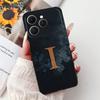 Чехол для Tecno Spark 40 Черный Силикон Роскошные Буквы А-Я Модные Цветы Корона Ударопрочный Чехол для Телефона Tecno Spark 40