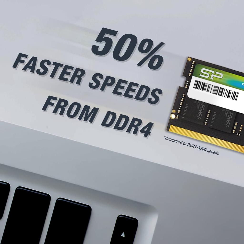 Silicon Power DDR5 32 ГБ 4800 МГц CL40 SODIMM оперативная память для ноутбука компьютерная память SP032GBSVU480F22 (16 ГБx2) (ПК5-38400) 262-контактный 1,1 В без ECC