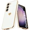 Case for Samsung Galaxy S23 - Heart Pattern - Flexible - Anti-Scratch - Luxury - White