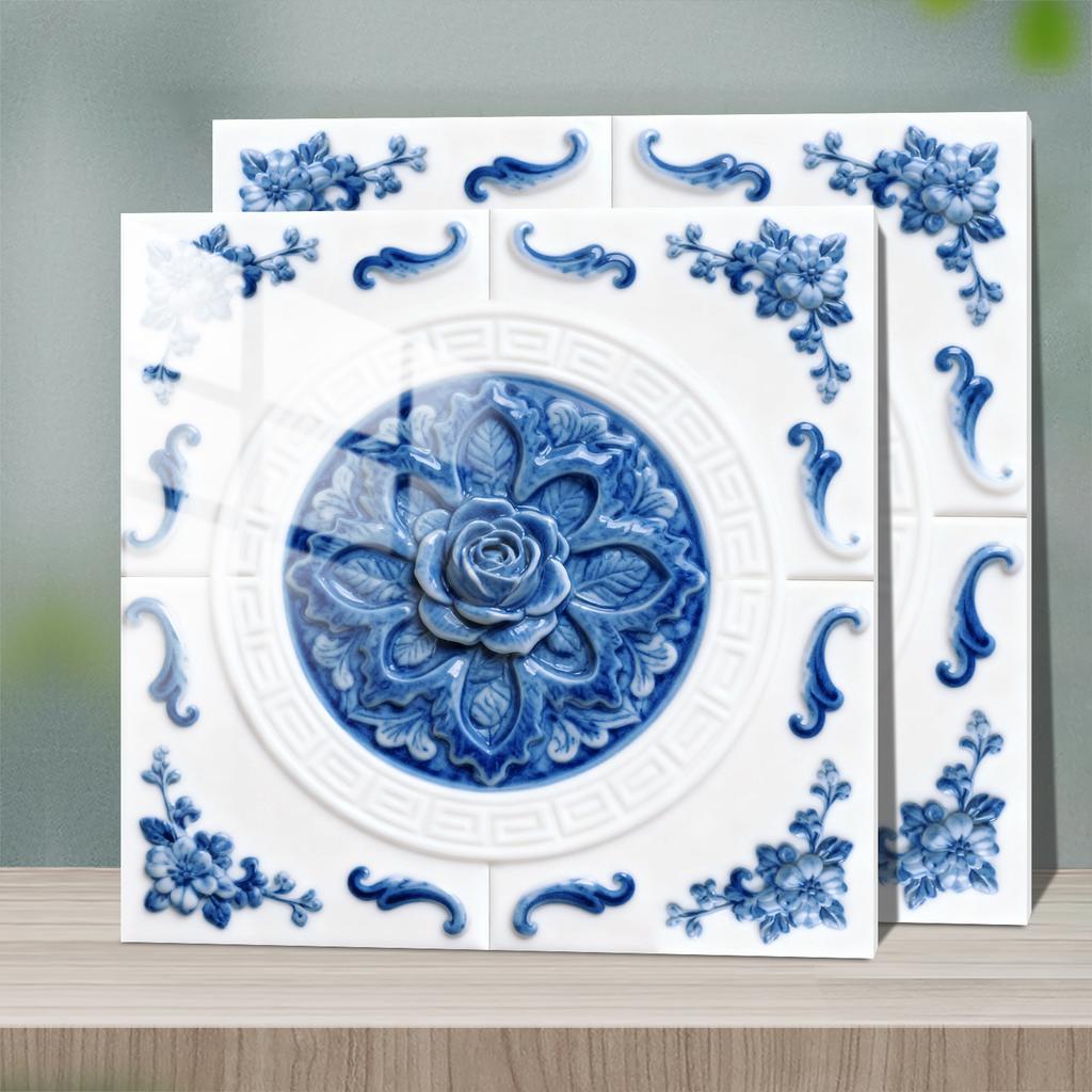 Waterproof 3D Tile Stickers Self-Adhesive PVC Wall Decals - Herringbone & Brick Style for Kitchen Backsplash Decor - Multi Designs