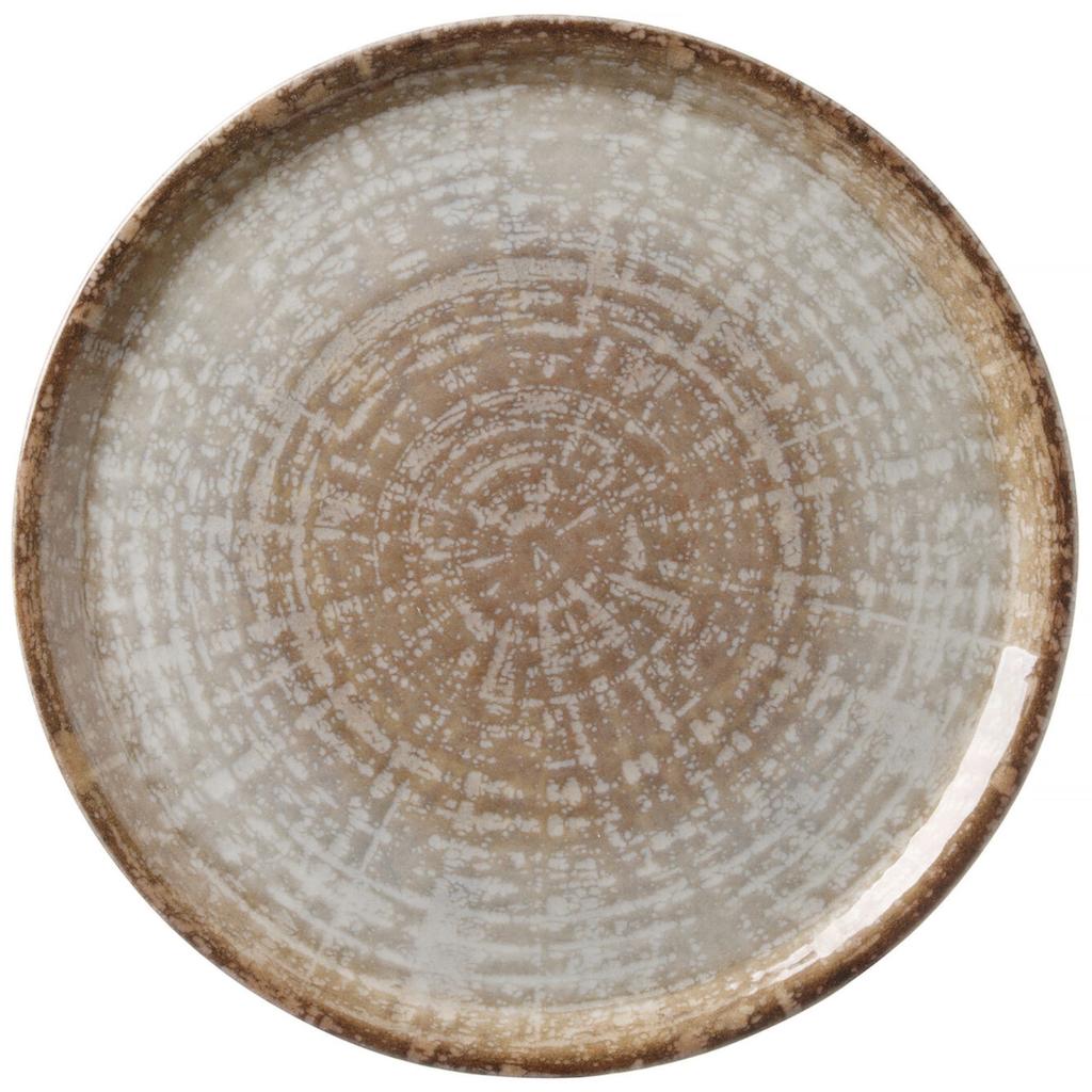 Crete pizza plate made of durable porcelain, diameter 330 x 18 mm, set of 6