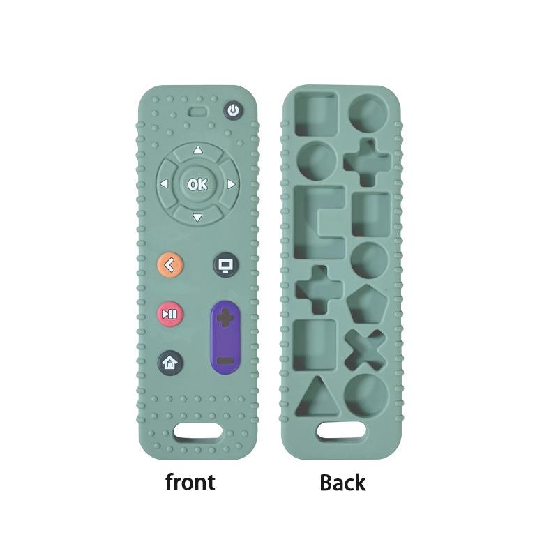 Детский прорезыватель для зубов в форме пульта дистанционного управления для телевизора, силиконовый прорезыватель для зубов, детская сенсорная образовательная игрушка