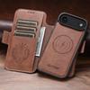 Магнитный кожаный чехол-книжка для iPhone 17 Pro Max/Samsung S25U с беспроводной зарядкой