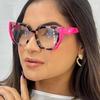 Retro Polygon Cat Eye SunGlasses Frame Women Fashion Double Color Clear Eyewear Men Optical Frame