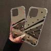 Черный Зеркальный Чехол-Сердечко для iPhone 16 15 14 Pro Max 13 12 11 XS X XR 7 8 Plus Зеркало для Макияжа Ударопрочный Чехол