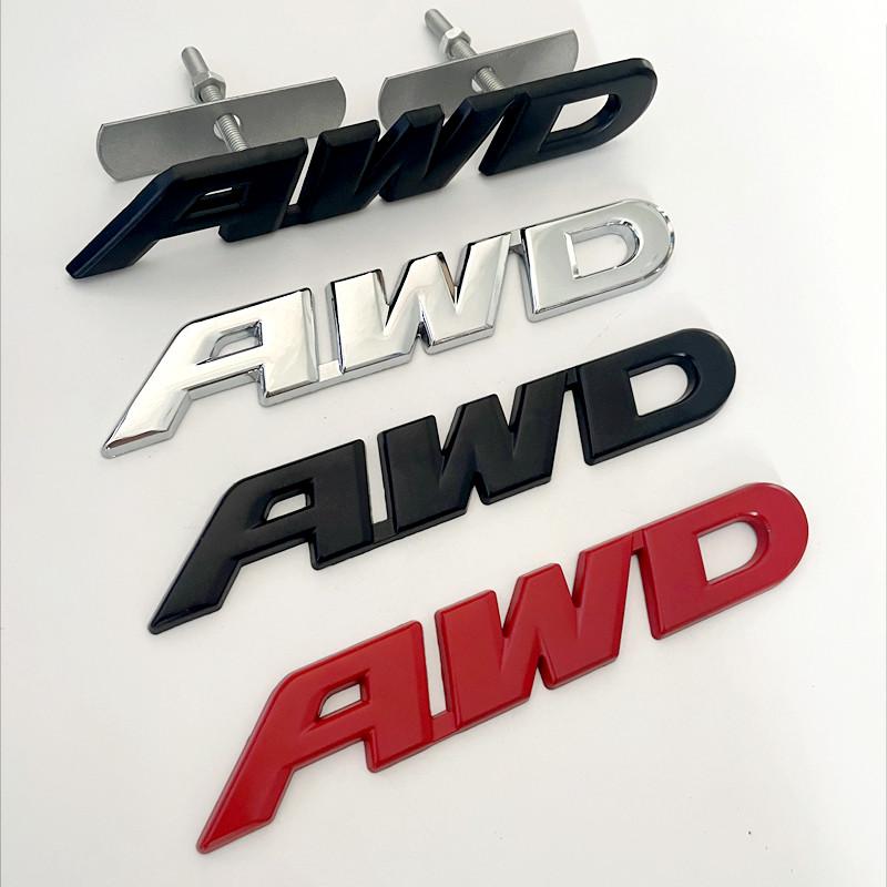3D Metal Car AWD Front Grill Sticker Tail Emblem Badge Rear Decal Logo for Impreza 4X4 Off Road SUV 4WD