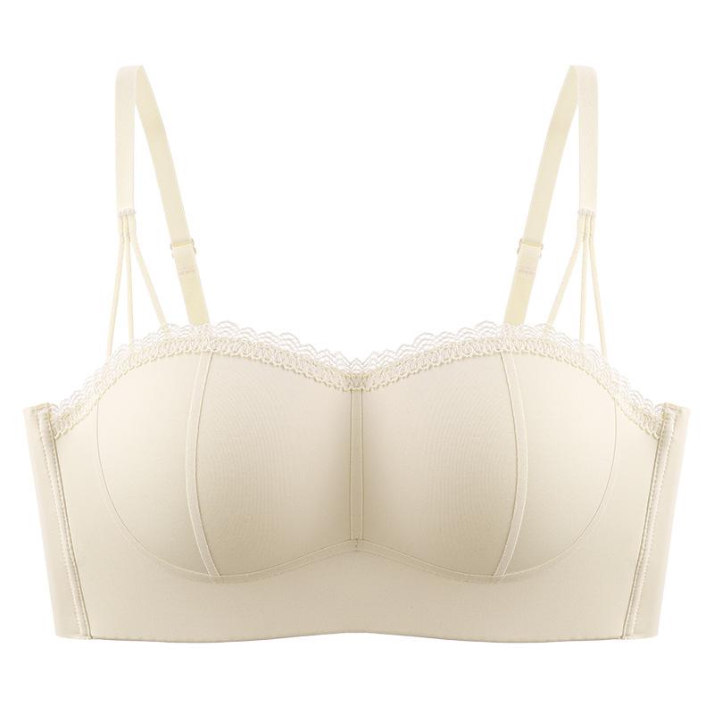 Sexy Bra Women's Strapless Underwear Gathering Bra Invisible and Seamless Bra Push Up Bra