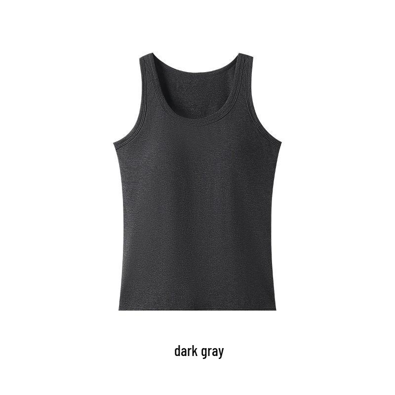 Женская теплая хлопковая майка на осень/зиму с нагрудной вставкой и стильным дизайном спины