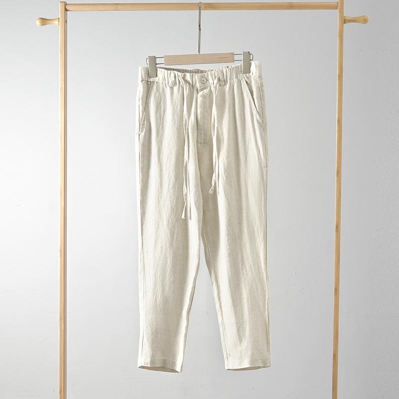 Pants Men Beach Elasticated Waistband Drawstring Casual Trousers