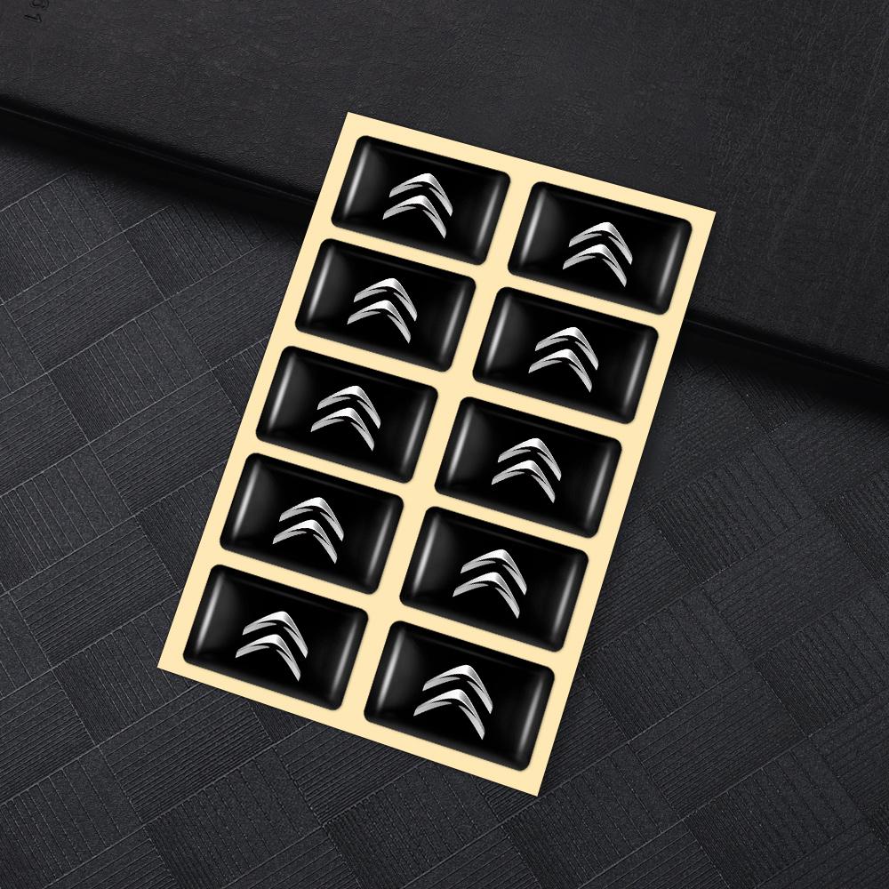 10PC 3D Epoxy Car Interior Sticker Decal Decorative Accessories For Citroen C1 C2 C3 Grand C4 Picasso C4L VTS C-ELYSEE DS C5X