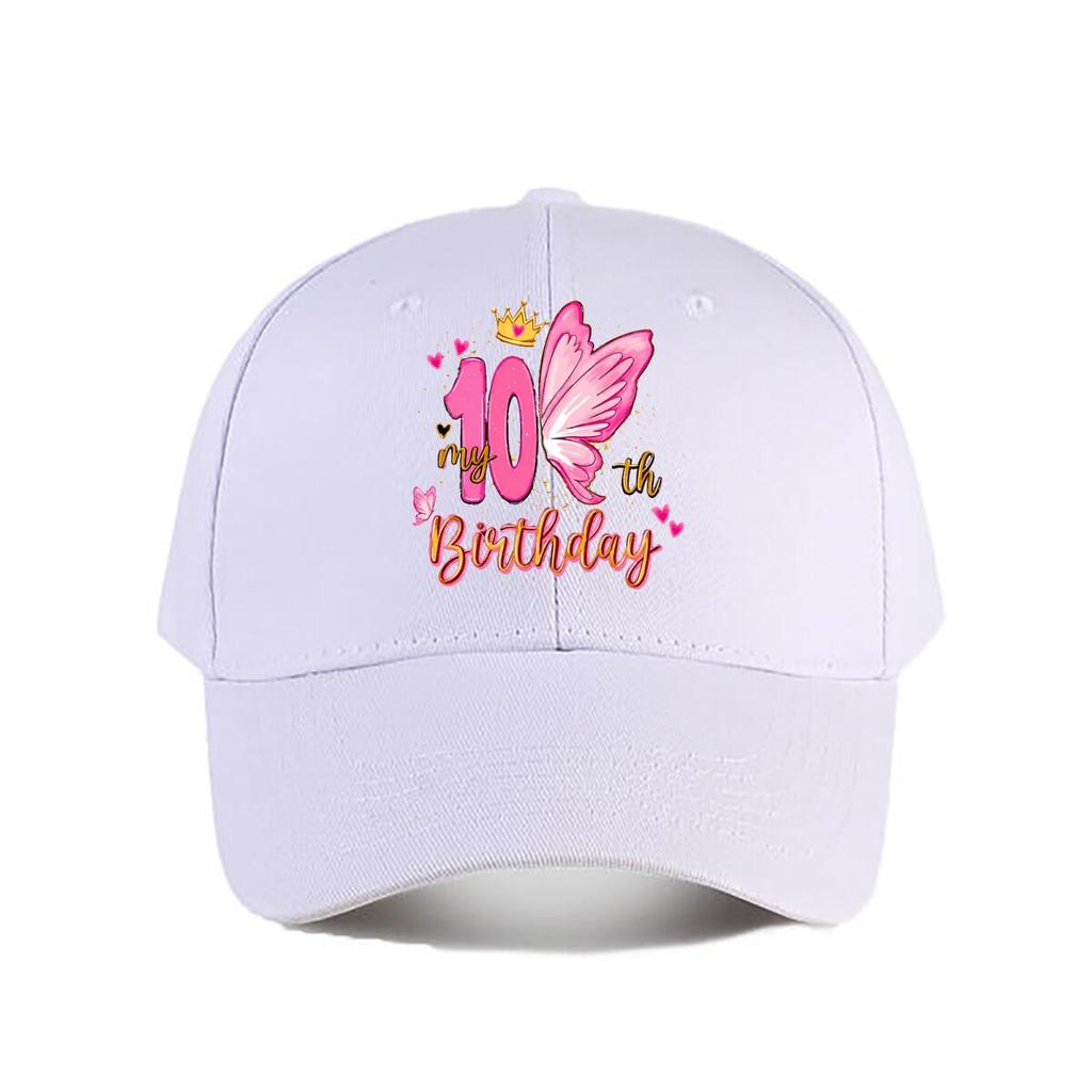 th Birthday Pink Butterfly Crown Glitter Baseball Cap Fashion Unisex Sunhat Womens Outdoor Sports