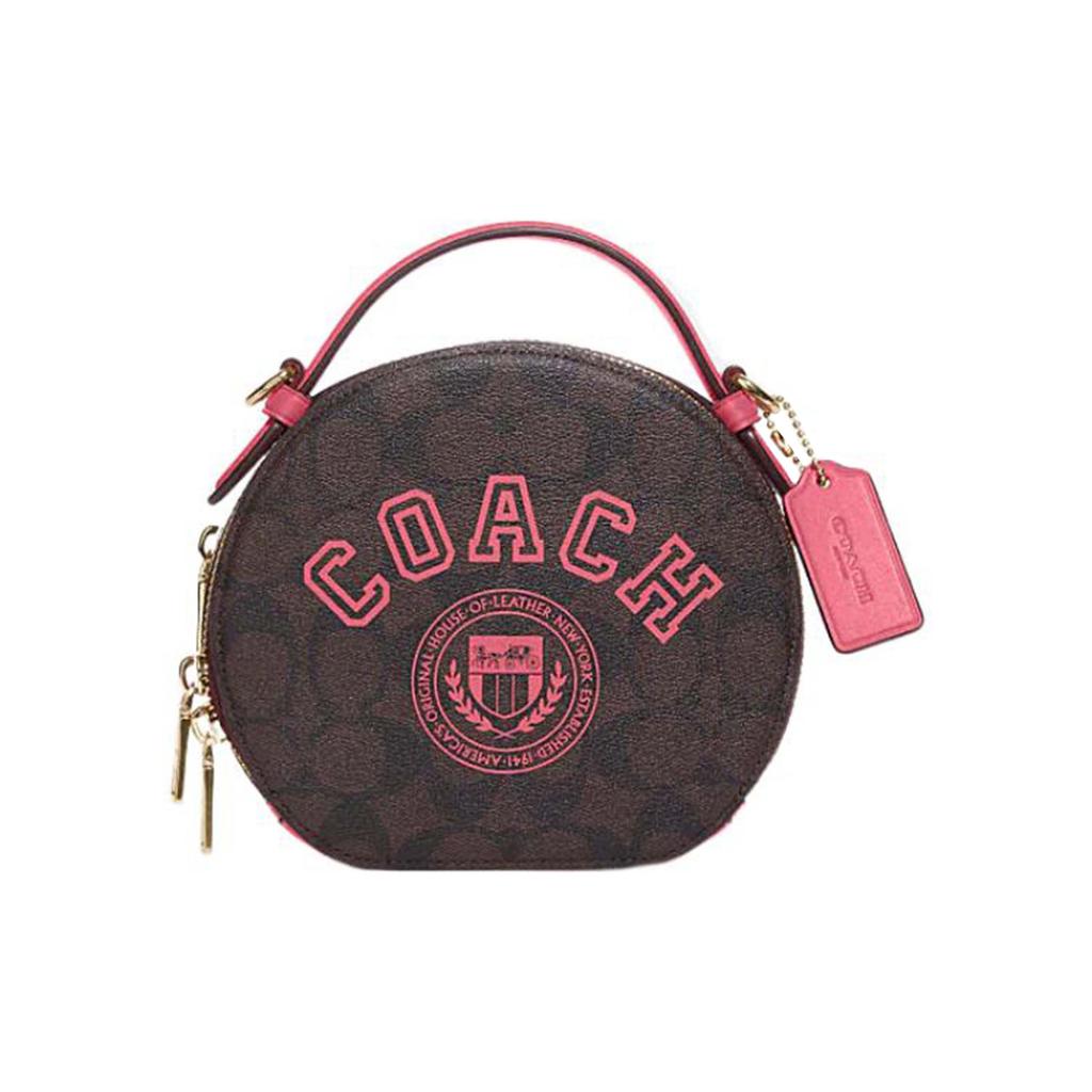 Coach Сумка 18 Молния Двойной слот для карт Фирменный покрытый холст и гладкая кожа Сумка Маленькие женские сумки CB870-IMUOE