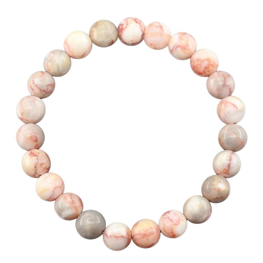 New modern bead string, personalized stone bracelet, pink 8mm red network bracelet.