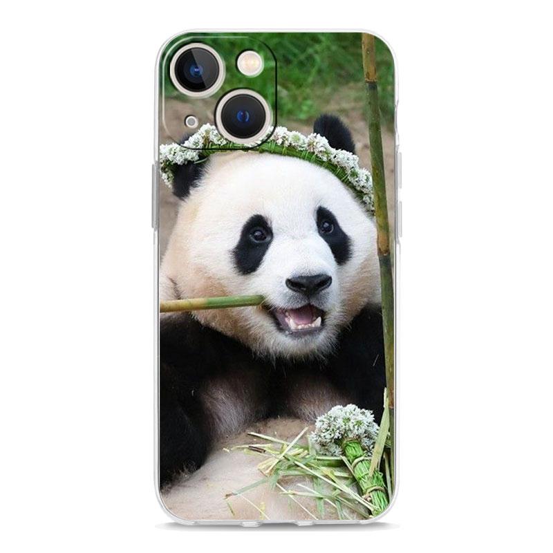 Чехол для телефона iPhone 15 14 13 12 Mini 11 Pro Max XS X XR 7 8 Plus прозрачный противоударный силиконовый чехол TPU Fubao panda