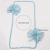 Flower Designing Long Necklace Elegant Style Belly Jewelry Pearls Accent Necklace  Daily Accessory