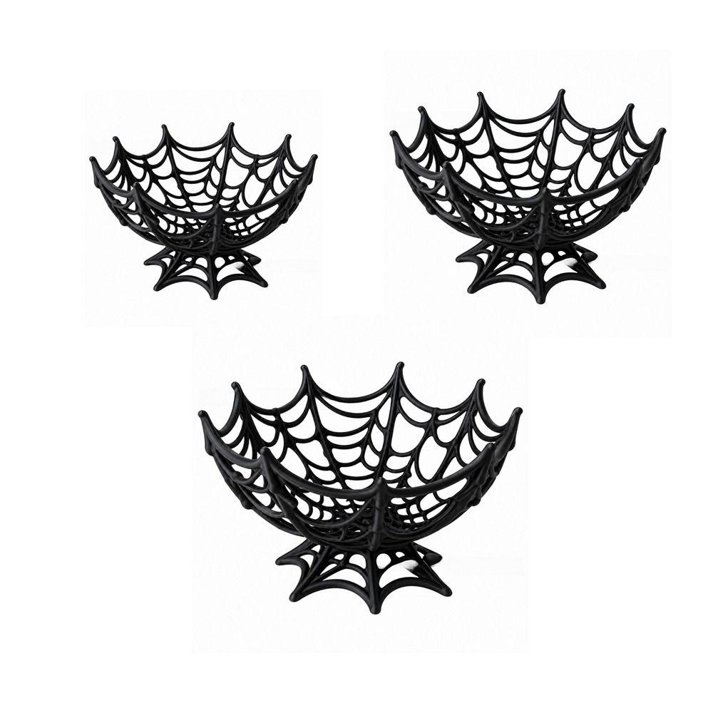 Hollow Out Candy Basket Creative Fruits Plate Bowl Funny Halloween Spider Web Basket Kids Gift
