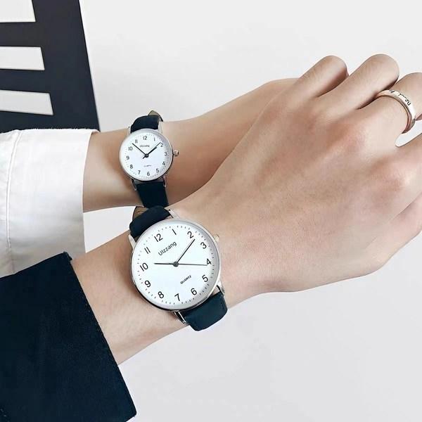 Часы Jinuchoi для пары, классические кожаные часы для студенческой пары 1+1