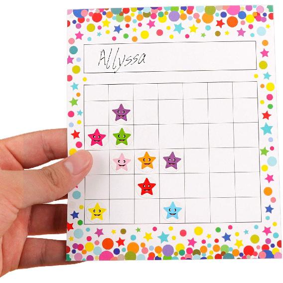 Yoklili 80 Confetti Incentive Chart for Classroom Home with 800 Star Stickers