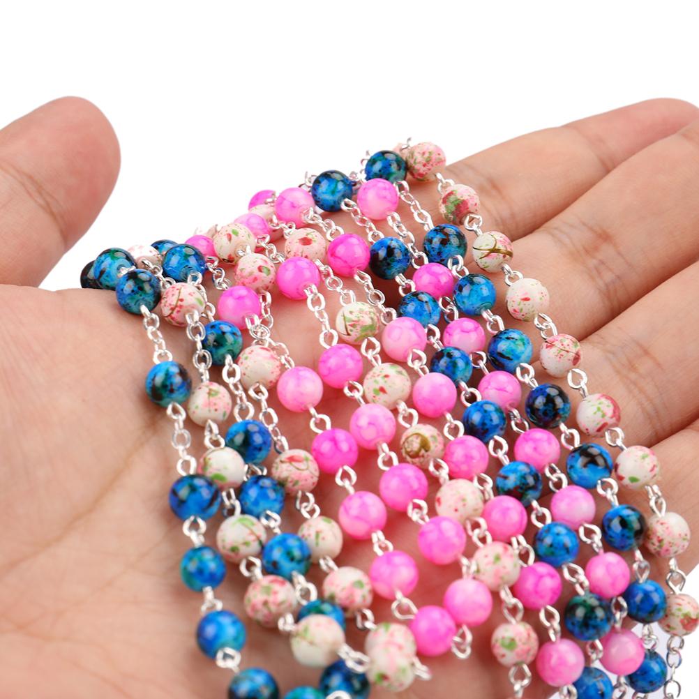 Католические четки маленького размера, круглые синие стеклянные бусины, ожерелье с изображением Девы Марии и Иисуса