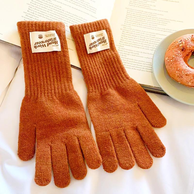 Winter Knitted Touchscreen Gloves Adults Long Wrist Warm Windproof Cycling Commuting Unisex