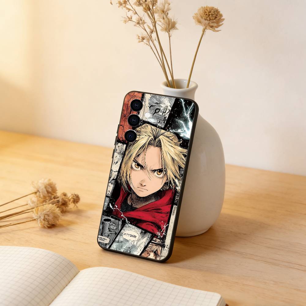 Чехол для телефона Fullmetal Alchemist Эдвард Элрик Черный Силикон Мягкий Для Samsung Galaxy A73,A72,A71,A70,A53,A52,A51