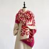 Tassel Design Blanket Scarf Floral Jacquard Winter Shawl Elegant Pashmina Shawl  Outdoor Use