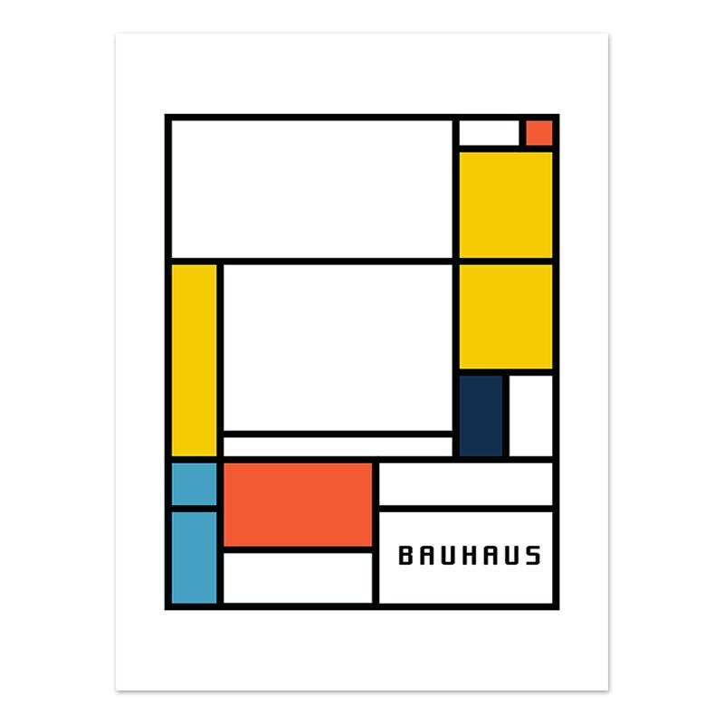 Баухаус минималистичный геометрический красный желтый бежевый постер абстрактный холст картина настенная живопись печать картина гостиная украшение дома