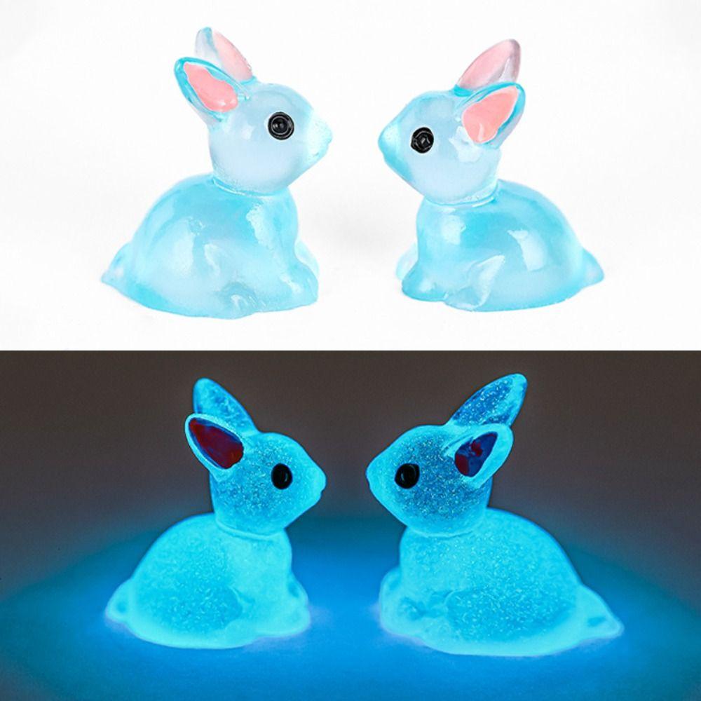 Gardening Luminous Bunnies Cute Miniature Figurines Microlandscape Mini Rabbit Ornaments