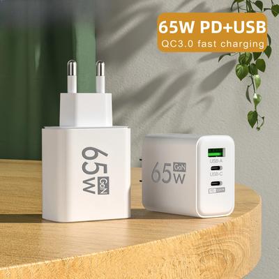 65 Вт USB-зарядное устройство Type C, адаптер для быстрой зарядки для Xiaomi iPhone 15 14 13, Samsung, зарядное устройство для мобильных телефонов QC 3.0