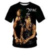 Новая футболка Харадзюку Мужская футболка Мода 2pac Графические футболки Хип-хоп Мужские футболки Летние топы Футболки Мужская дизайнерская одежда