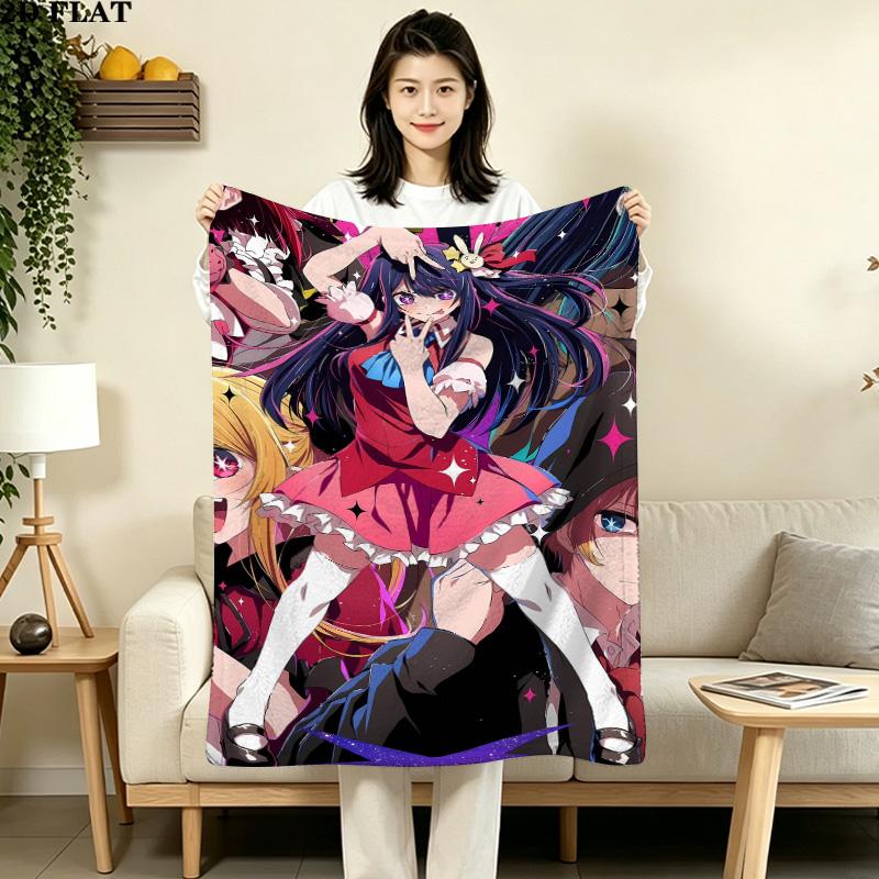 1PC Oshi No Ko Patterned Flannel Blanket Suitable For All Seasons For Home Decor Warmth And Comfort Gifts Holiday Present