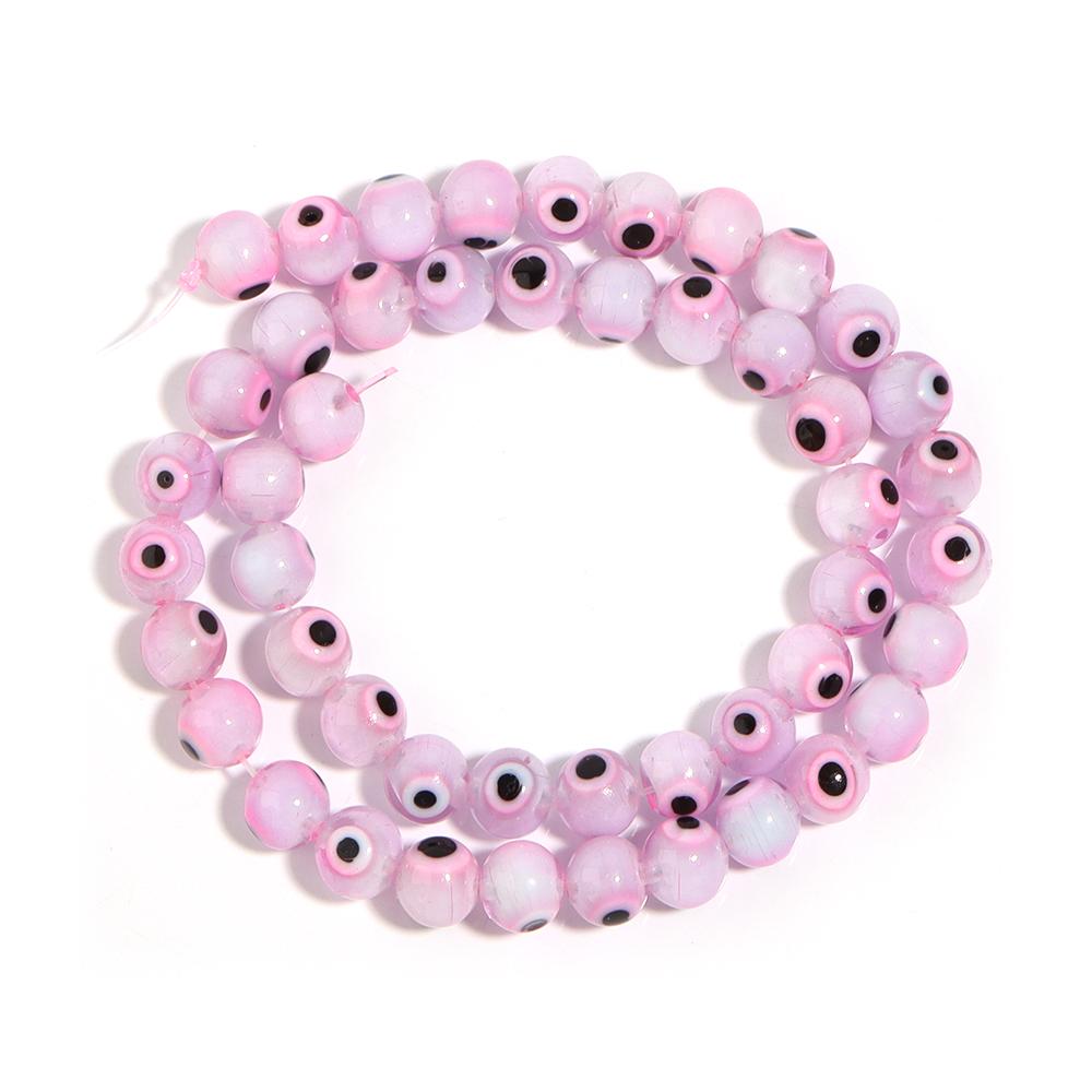 1 нить разноцветных бусин lampwork 'Сглаз' круглые loose spacer стеклянные бусины для DIY браслета колье фурнитура для бижутерии 4 6 8 10 мм