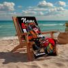 Custom Name Ultra-Soft Beach Towel with Motorcycle Theme,Ideal for Pool - Camping, Diving - Perfect Travel Essential, Vibrant Beach Towel.