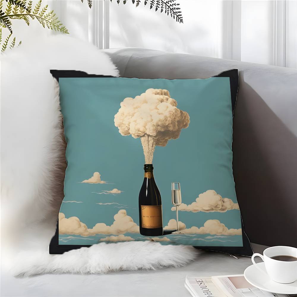 Бренд шампанского Veuve Clicquot-C Наволочка Комфорт Диван-кровать Шелковистая Элегантная Невидимая молния На заказ Декоративная c