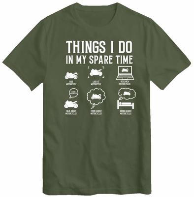 Things I Do In My Spare Time Road Bike Motorcycle Motorbike Biker Rider Drive T-Shirt Funny Gift Birthday Present Men