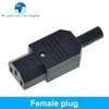 TZT 1/3PCS IEC Straight Cable Plug Connector C13 C14 10A 250V Black female&male Plug Rewirable Power Connector 3 pin AC Socket