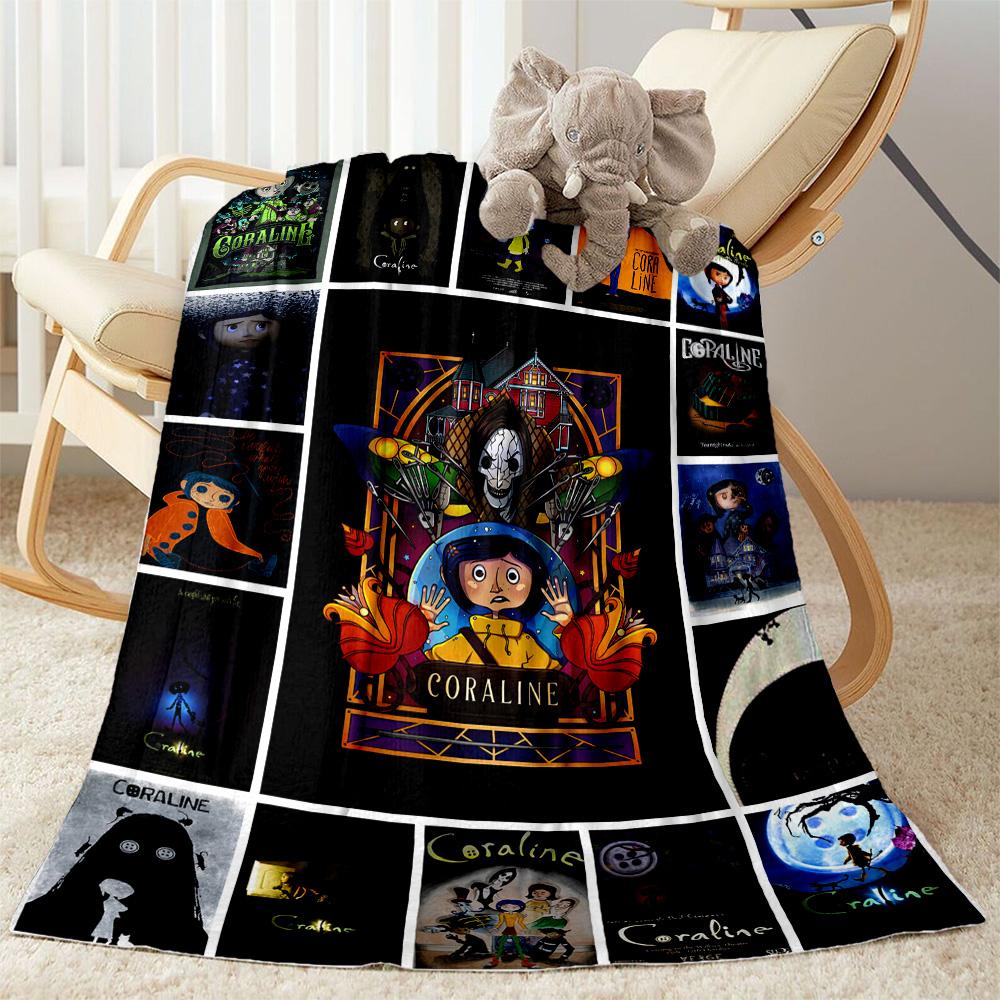 Coraline's Magical Adventure Flannel Blanket-Soft and Suitable for Sofas,Beds,Offices,Travel,All Seasons,Great Gift for Holidays and Birthdays.