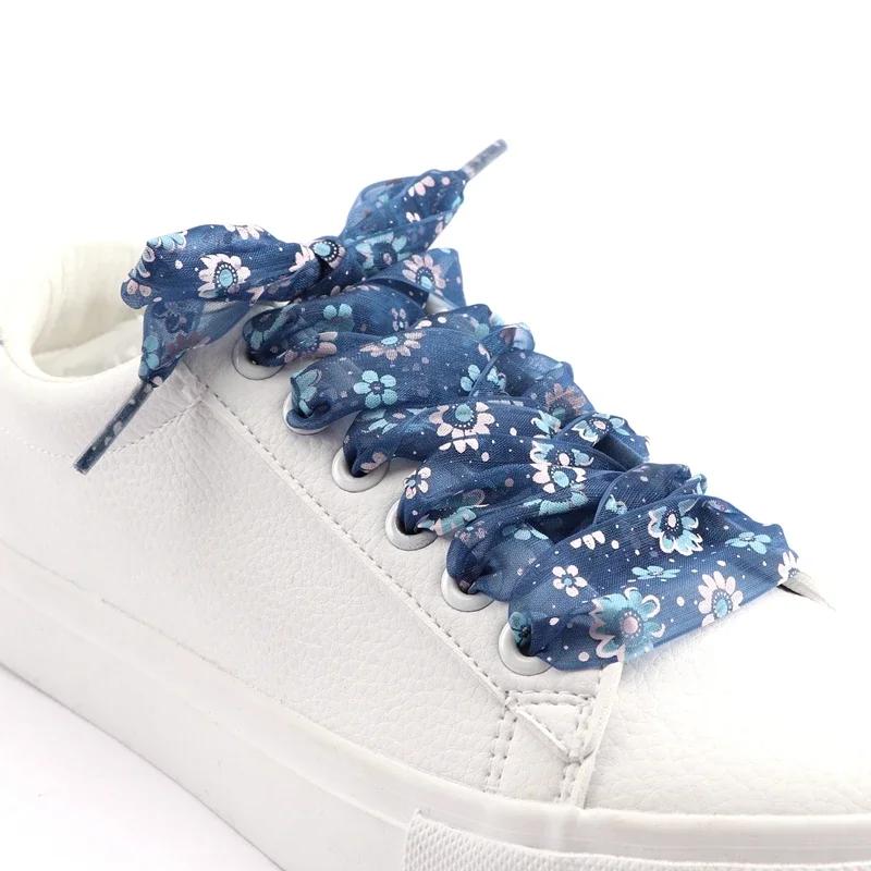 Шнурки для обуви Snow Yarn, плоские шнурки с принтом, ширина 2,5 см, ультратонкие прозрачные спортивные шнурки для женщин, шнурки 80/100/120 см