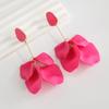 1 Pair Rose Flower Petal Drop Earrings Exaggerated Dangle Earrings Women Piercing Stud Earrings Jewelry Gift