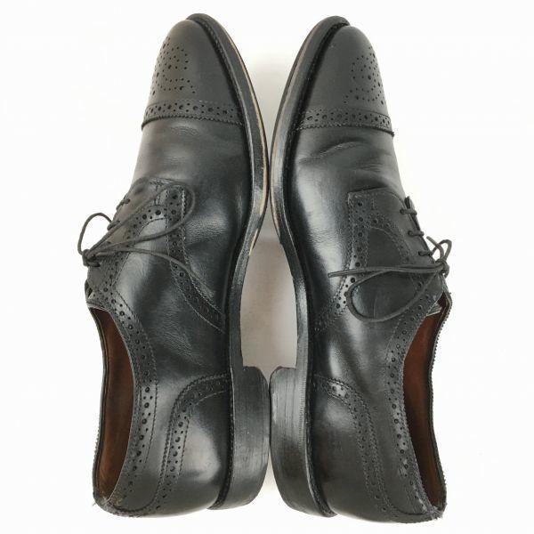 Allen Edmonds Винтажные Деловые Туфли-Оксфорды Sanford с Закрытой Шнуровкой Черные Размер 9.5E / 27.0-27.5см Мужские(ИСПОЛЬЗОВАЛ)